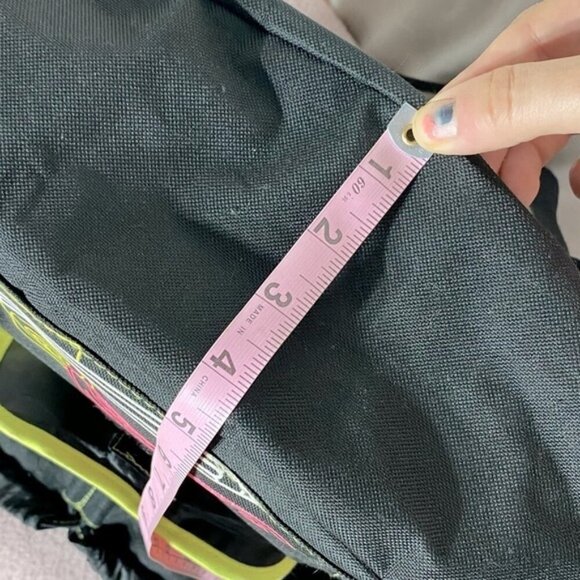 Vintage Black With Neon Graphic Book Bag Backpack - Picture 11 of 14